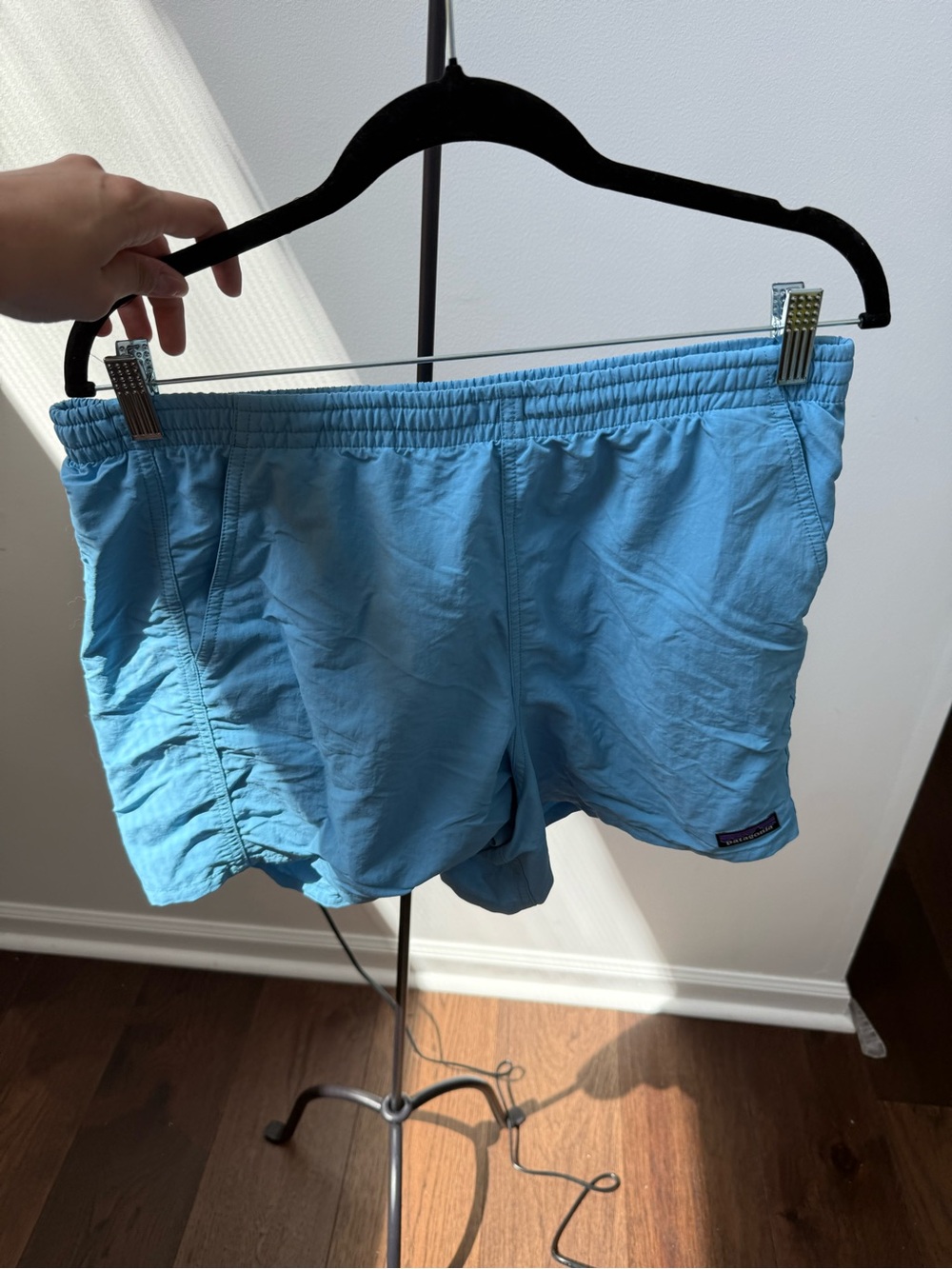 Patagonia Women's Sky Blue Elastic-Waist Athletic Shorts